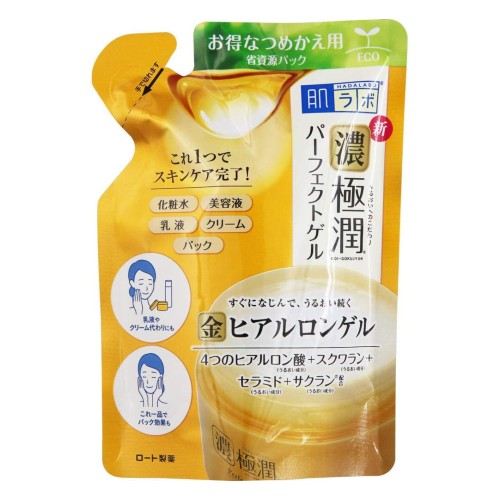 肌ラボ 濃い極潤 オールインワン パーフェクトゲル 4つのヒアルロン酸×スクワラン×セラミド×サクラン配合 詰替用 80g