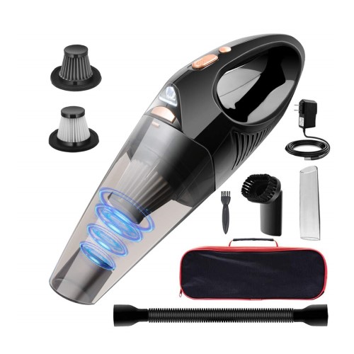 DOFLY 車用掃除機【吸力加强版】 ハンディクリーナー コードレス 軽量 乾湿両用 小型 家庭 充電式 超強吸引力 8500Pa 40分間連続稼働 多機能 LED照明 ホーム/車/カークリーナー お手入れ用品